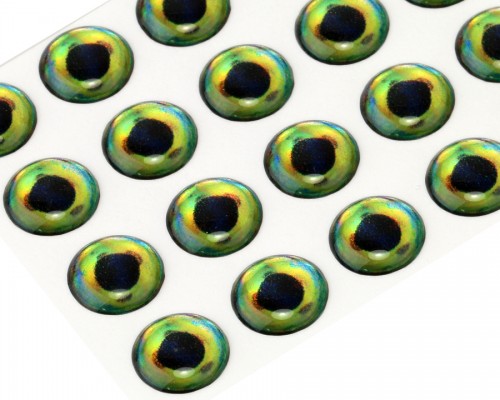 3D Epoxy Fish Eyes, Dorado, 10 mm